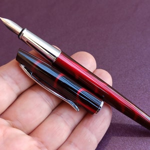 Penna stilografica vintage CN 14K, penna riempita in oro antico, logo corona, penna stilografica vintage, penna stilografica, vecchia penna stilografica cinese vintage
