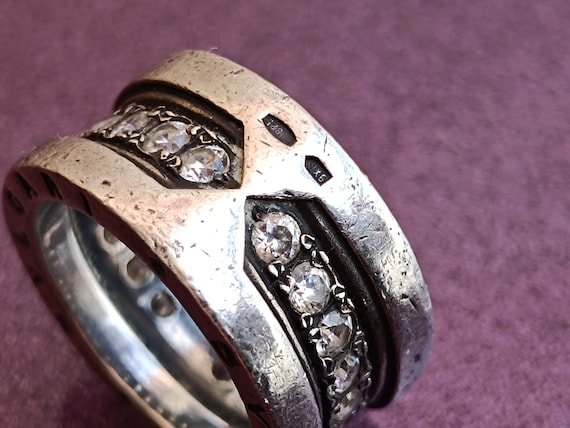 BVLGARI Original 925 Silver Ring With Stones, Bvl… - image 9