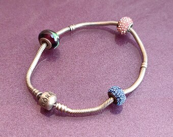 PANDORA 925 Silver Bracelet, 925 Round Bangle, Silver Round Bracelet, Vintage Round Bangle, Pandora Bracelet, Pandora, Pandora Silver Chain