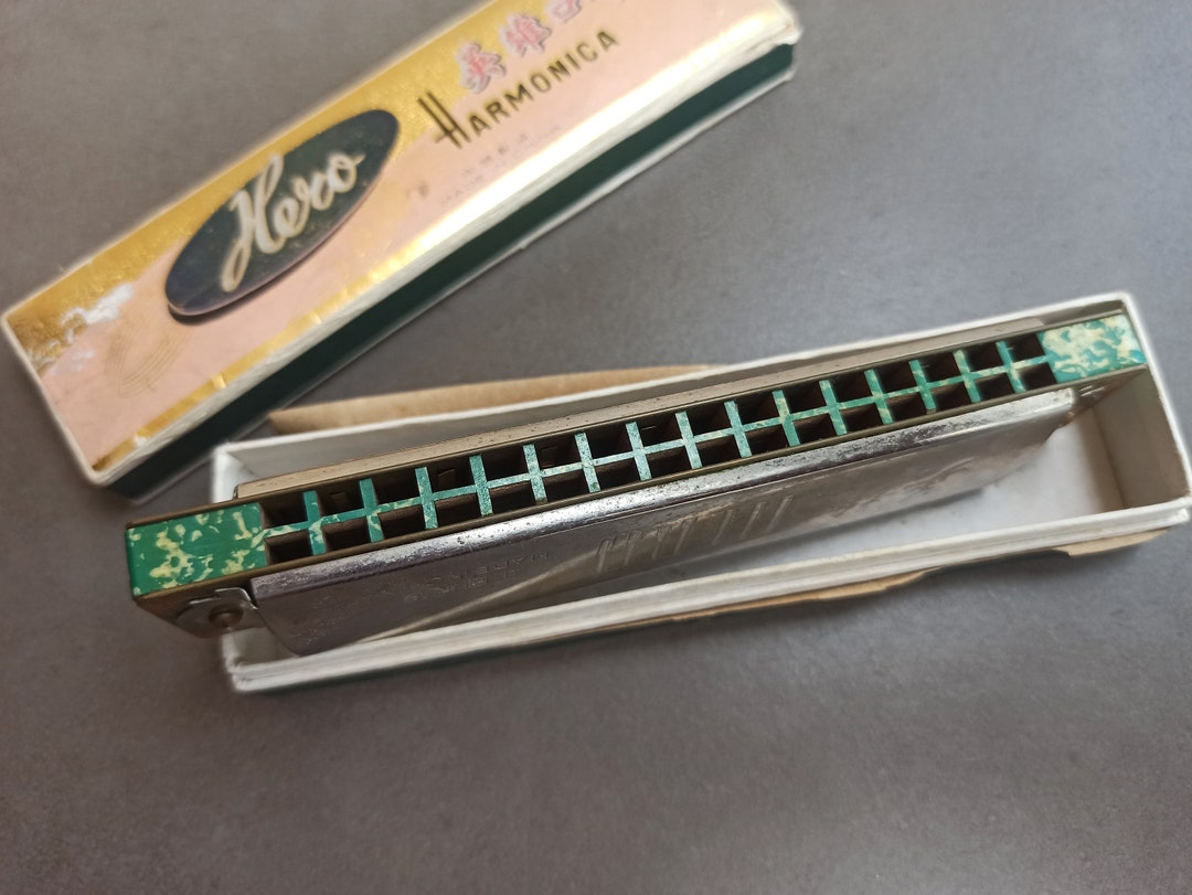 Harmonica HERO, Vintage Harmonica in Original Box, Blessing Harmonica
