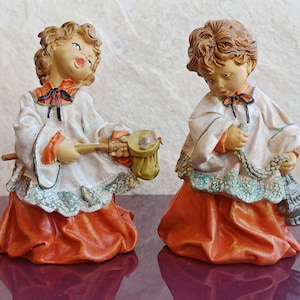 Fontanini Children Set of 2, Italy Children 1970, Fontanini Depose Italy Nativity Figurines, Depositato, Antique Depose Figurine