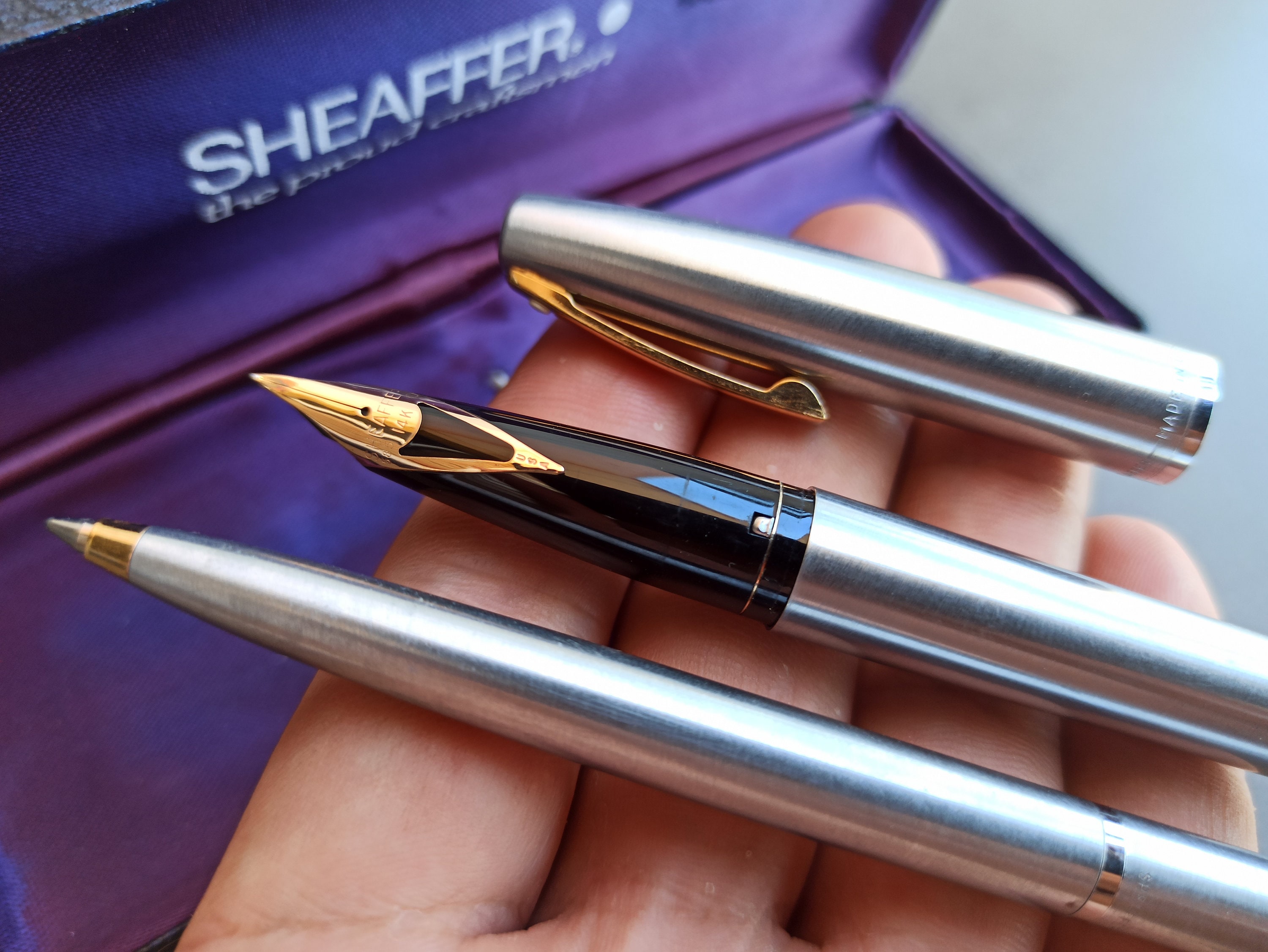 Sheaffer 14K Gold Nib, Fountain Pen and Ballpoint Pen SET, 585 Gold Nib, Fountain  Pen, Vintage Fountain Pen, Antique Fountain Pen, USA Pen -  Hong Kong