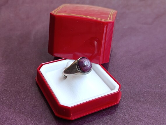 925 Silver Star Ruby Ring, Ruby Silver Ring, Star… - image 7