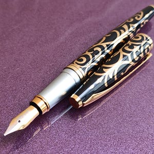 18K GP Gold gefüllter Füllfederhalter, Sammelstift, Geschenkstift, Füllfederhalter, Retro-Füllfederhalter, alter Füllfederhalter, Vintage-Tintenstift, Tintenstift