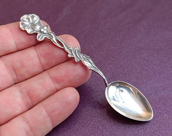 ANTIKO 800 (80%) シルバー彫刻ローズフラワーハンドルコーヒーまたは