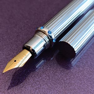 Vaccaro Füllfederhalter mit Swarovski-Steinen, Vaccaro Füllfederhalter, Vintage Füllfederhalter, Füllfederhalter, Iridiumspitze, Tintenstift, Retro Tintenstift