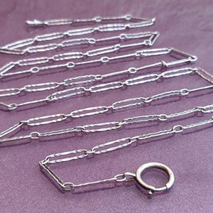 1930s Silver Pocket Watch Chain, Antique Pocket Watch Chain, Silver Watch Chain, Handmade Pocket Watch Chain, Silver Watch Chain