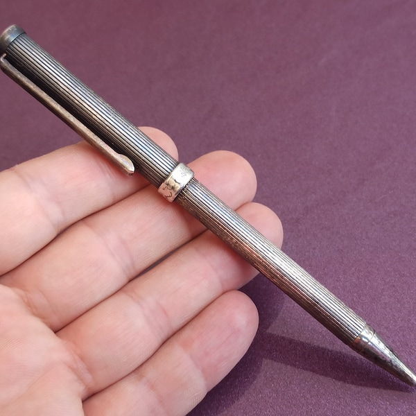 SIGNUM 925 Silver Ballpoint Pen, 925 Sterling Silver Pen, Vintage Pen, Old Ballpoint Pen, Antique Pen, Vintage Pen, Made in Italy