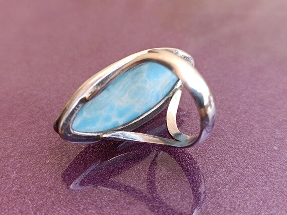 925 Silver Larimar Ring, Larimar Ring, Vintage La… - image 4