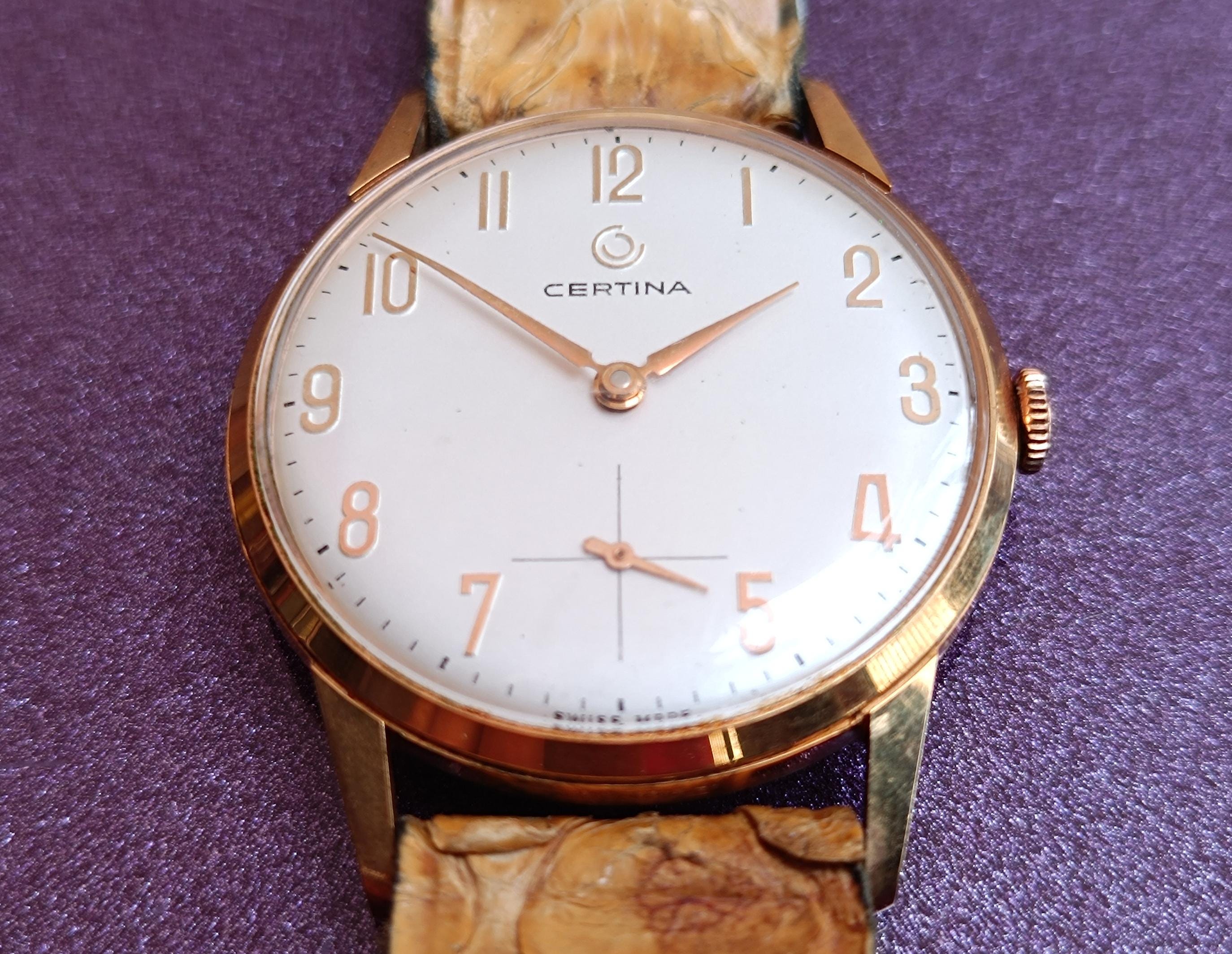 1960 CERTINA Plaque G20 Reloj mecanico lleno de oro reloj automatico reloj chapado en oro reloj mecanico reloj lleno de oro hecho en Suiza Etsy Espana