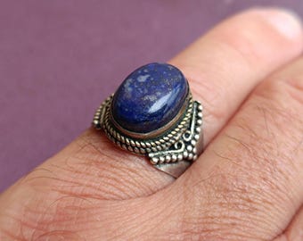 Lapis Lazuli - Ring Size. 19 - Silver 925 - Etsy