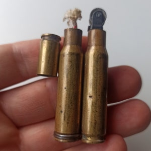 Vintage Military Petrol Lighter, Bullet lighter, Military gift, Trench Art Lighter, Military Lighter, Metal Petrol Lighter, Lighter Sleeve
