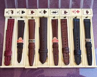 Ferrer Leather Watchband, Spanish Watchband Leather, Leather Watch Strap, Antique 1980 Leather Watch Strap, Vintaqe Watchband, Ferrer