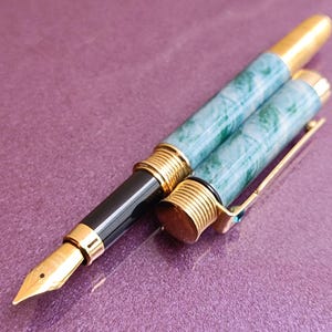 VACCARO Swarovski Stein Füllfederhalter, Gold gefüllter Füllfederhalter, Vintage Füllfederhalter, Füllfederhalter, Iridiumspitze, Tintenstift