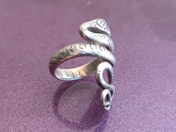 925 Silver Snake Ring – Adjustable Serpent Design… - image 12