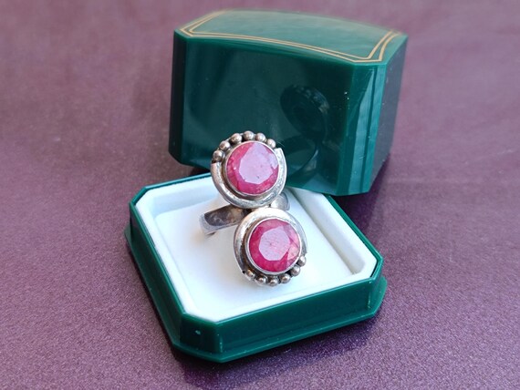 925 Silver Ruby Ring, Ruby Silver Ring Silver, Si… - image 5