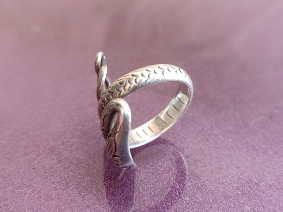 925 Silver Snake Ring – Adjustable Serpent Design… - image 9
