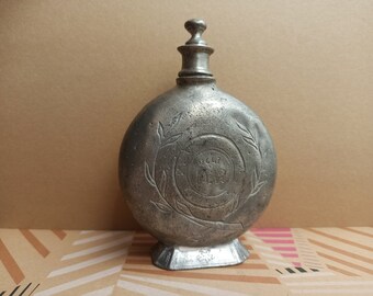 ◇フランスアンティーク◇ ピューター製ラウンドフラスコ トレンチアート？