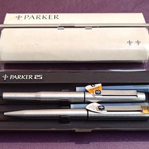 PARKER 25 Fountain Pen and Ballpoint Pen, Made In England, Original Pen, Parker Pen, Art Pen, Fountain Pen, Rare Fountain Pen, PARKER Pen