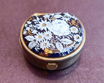 antique vintage square brass pill box with fish Goldfish Jonathan Adler Brass Vintage pill box with