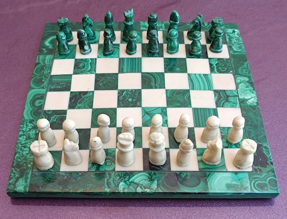 アンティーク品 大理石 チェスセット 駒、盤セット イタリア製
