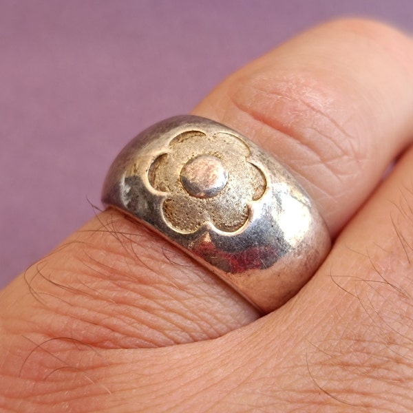 Women Vintage S925sliver Flower Ring main image 1