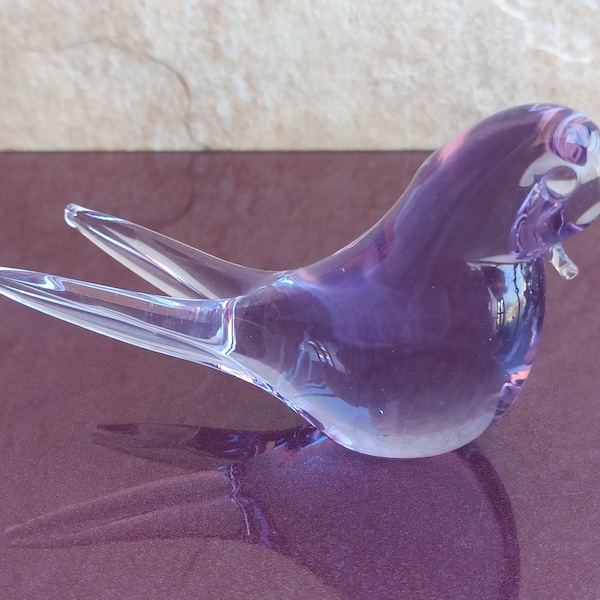 MURANO Glass Bird Figurine, Talisman Figurine, Vintage Bird Figurine, Glass Bird Figure, Bird Statuette, Murano Glass, Bird Figure