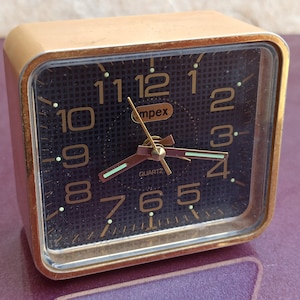 IMPEX Metal Clock, Alarm Clock With Quartz Mechanism, Vintage Alarm Clock, Old Quartz Watch, Retro Quartz Clock, Vintage Clock, Japan