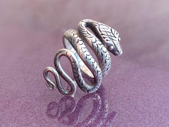 925 Silver Snake Ring – Adjustable Serpent Design… - image 16