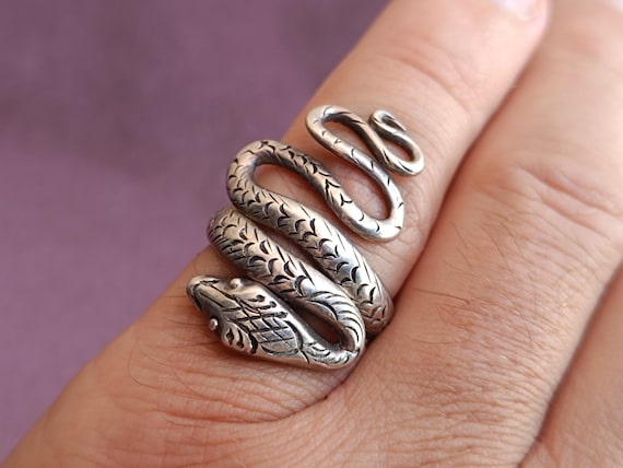 925 Silver Snake Ring – Adjustable Serpent Design… - image 15