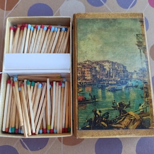 RARE Large Matchbox, Collectible Matches, Made in Spain, Antique Style, Old Matches, Match Holder, Vintage Matches