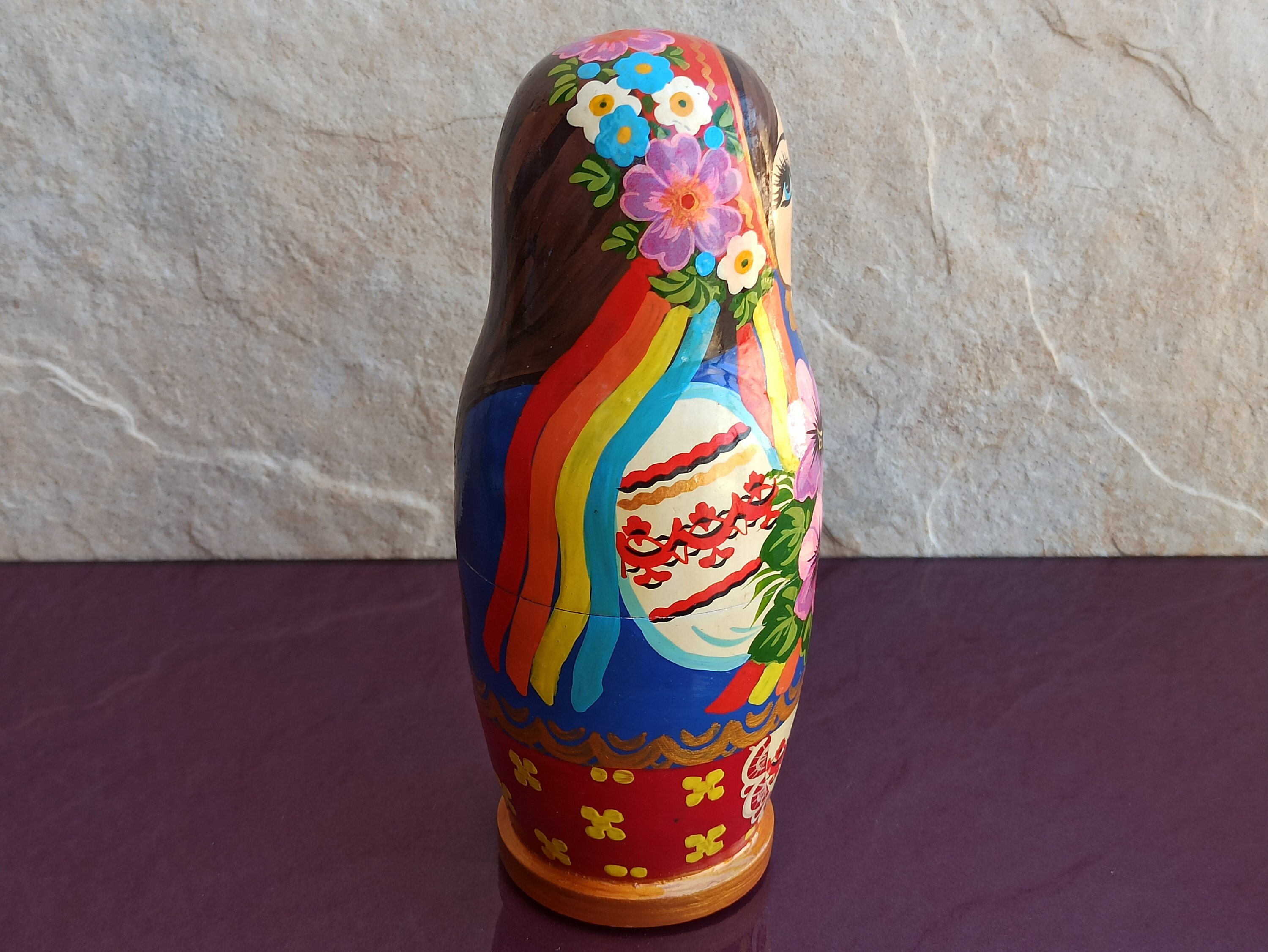 AEVVV Muñecas Matrioshka Ucranianas – Set De 7 Piezas Pintadas A Mano En Vyshyvanka, Madera Natural, Decoración Y Regalo Artesanal