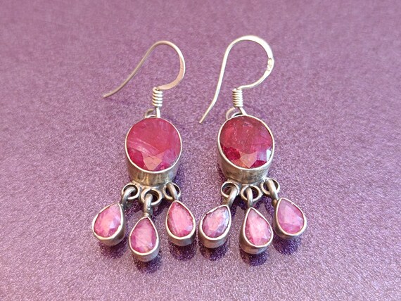 Ruby 925 Silver Earrings, Ruby Silver Earrings, S… - image 6
