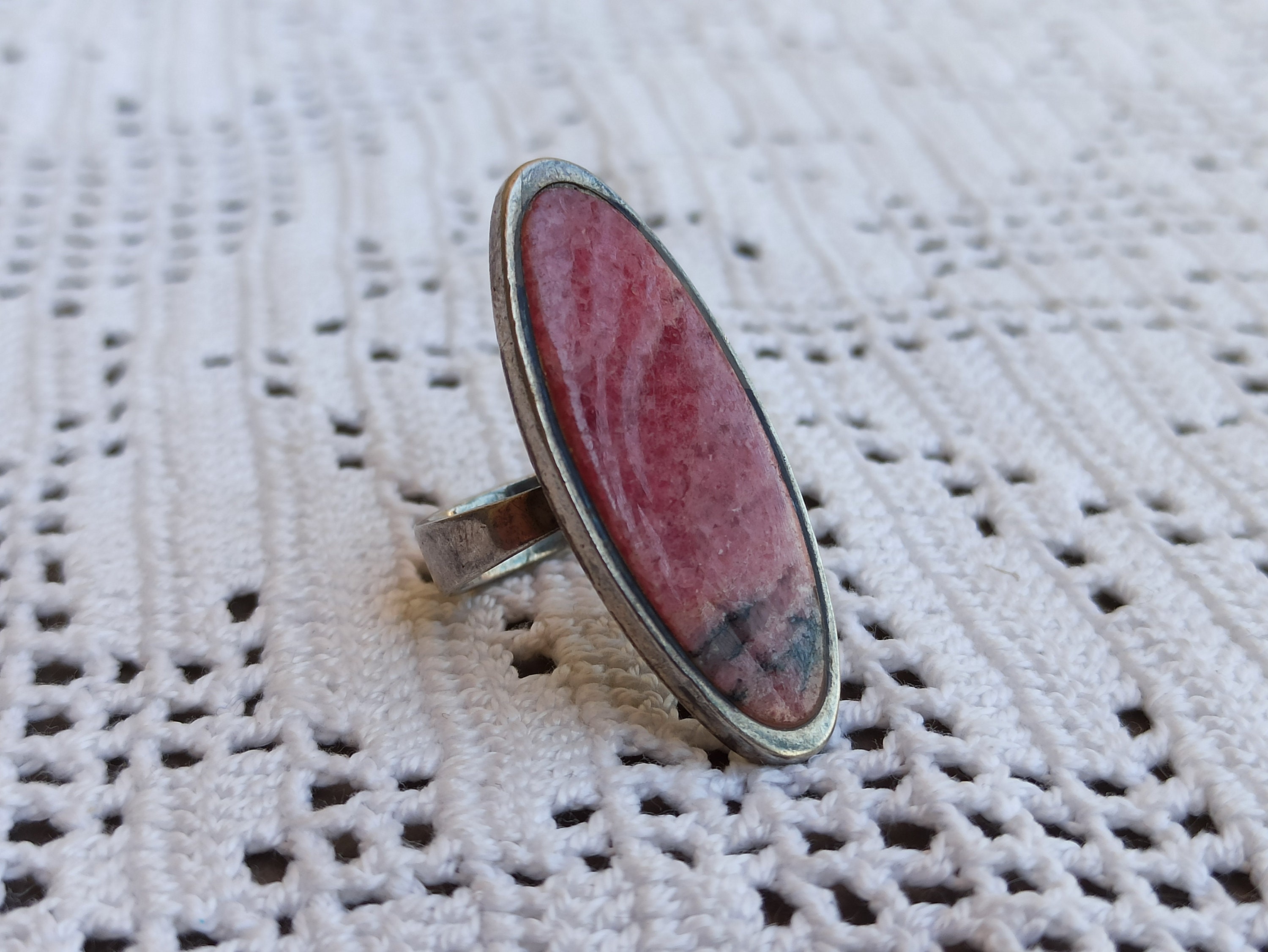 Rhodonite Ring, 925 Sterling Silver, Silver Rhodonite Ring Rhodonite Ring, 925 Sterling Silver, Silver Rhodonite Ring