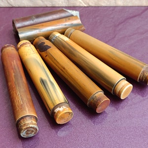 Può includere: Sei pioli di legno con punte di diversi colori. I pioli sono tutti della stessa dimensione e sono disposti a ventaglio.