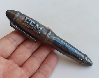 FEM Silver Ballpoint Pen, Sterling Silver Pen, Antique Silver Design 1990, Old Ballpoint Pen, Retro Pen, Vintage Pen, Handmade in Spain