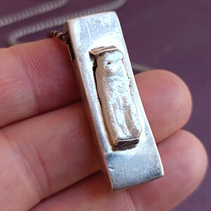925 Silver Mother Of Pearl Pendant With Necklace, Silver Pendant, Italian Silver Jewellery, Antique Pendant, Vintage Pendant, Italy image 9