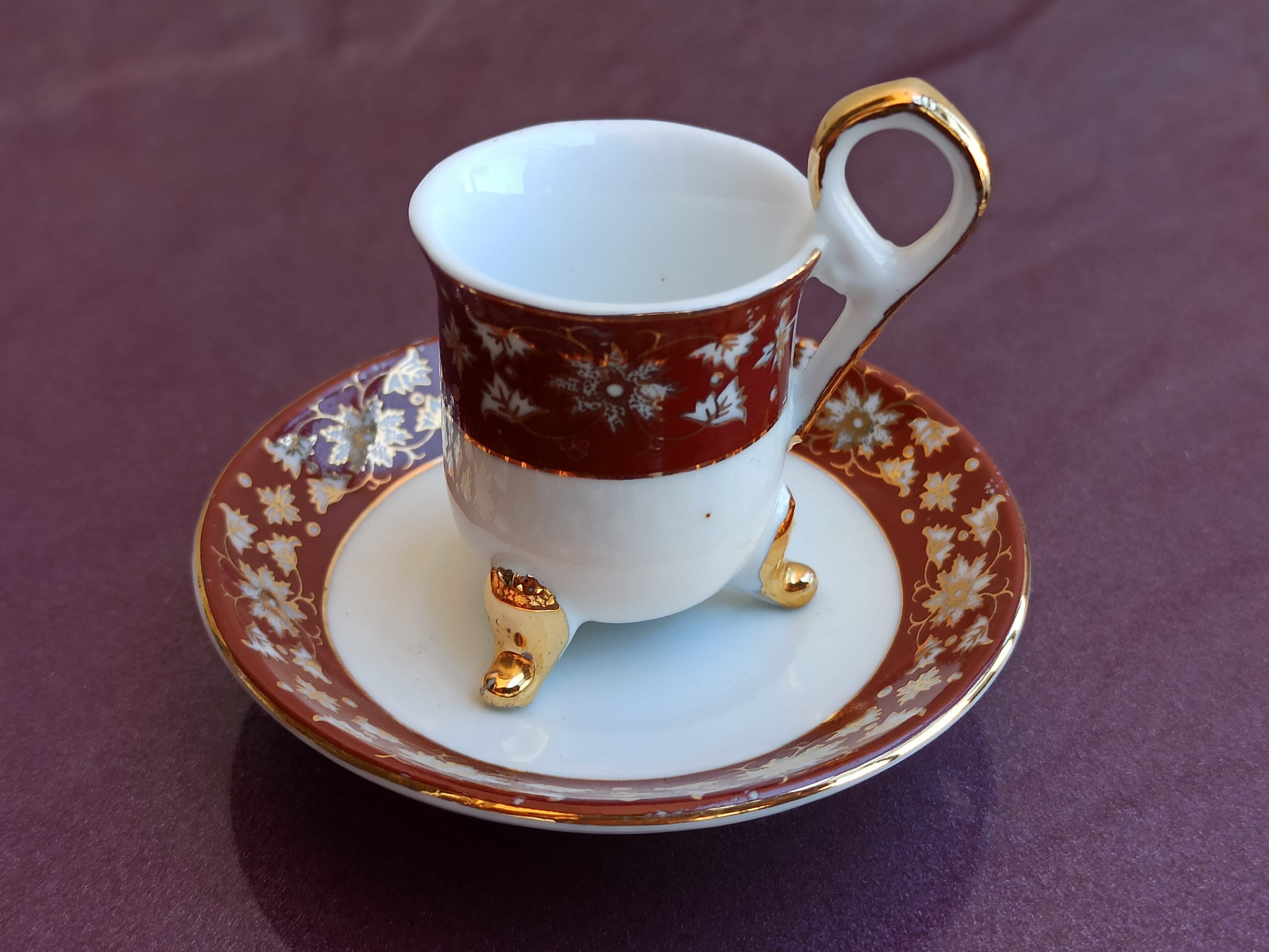 Venezia Gold Collection Cup and Saucer Set of 4, Porcellana 