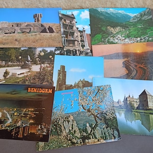 SET of 10 Post Cards, Pack Postcards, Random Vintage Postcards, Posted Post Cards, Antique Post Cards