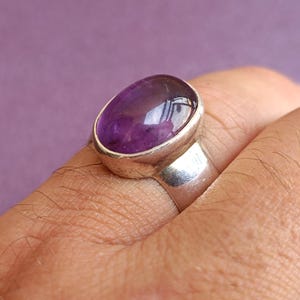 Amethyst 925 Silver Ring, Vintage Ring, Purple Crystal Ring, 925 Silver Ring, Silver Retro Ring, Ring With Gemstones, Antique Ring