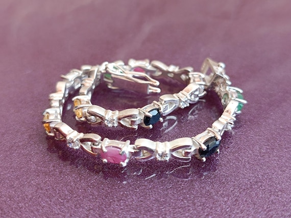 925 Silver Emerald, Ruby, Sapphire, Rose Quartz, … - image 10