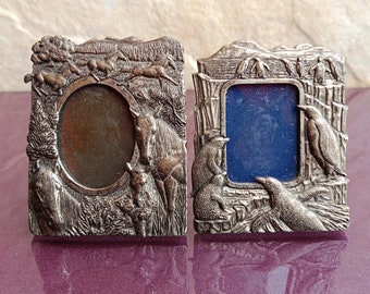 Paar versilberte Bilderrahmen, Metall-Bilderrahmen, Hochzeitsgeschenk, Fotorahmen, Geburtstagsgeschenk, Jubiläumsgeschenk, Bronze Europe Marke