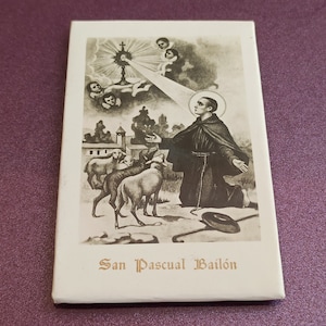 1970th Religious Postcard San Pascual Bailon, Vintage Religious Postcard, San Pascual, Religious Icon, Estamperia Cesaraugusta, Old Postcard