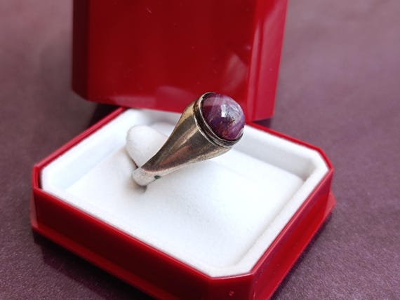 925 Silver Star Ruby Ring, Ruby Silver Ring, Star… - image 2
