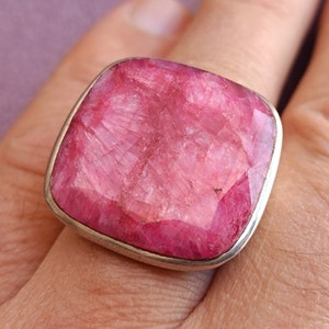 Ruby 925 Silver Ring, Ruby Silver Ring Silver, Silver Ruby Ring, Vintage Ring, Antique Silver Ring, Retro Ring, Vintage Ruby Ring