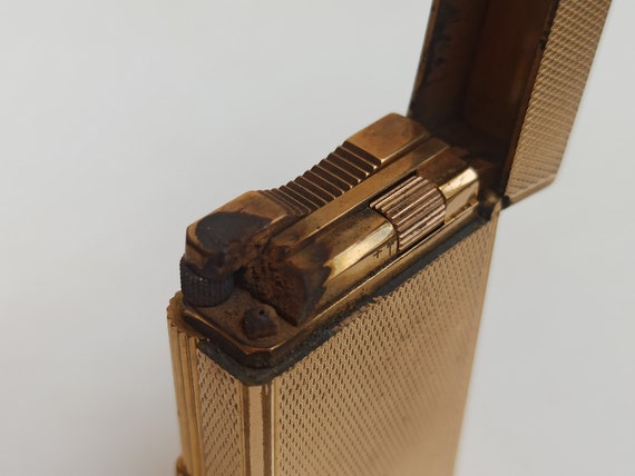 S.T. DUPONT 金メッキ 20ミクロンライター、アンティークポケット