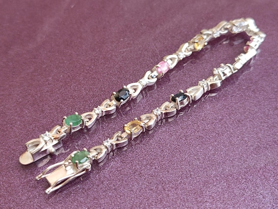 925 Silver Emerald, Ruby, Sapphire, Rose Quartz, … - image 3