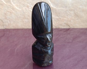 Obsidian Aztec God of Health and Medicine, Black Obsidian Figure, Teotihuacan, Black Obsidian, Mexico, Aztec God Figurine