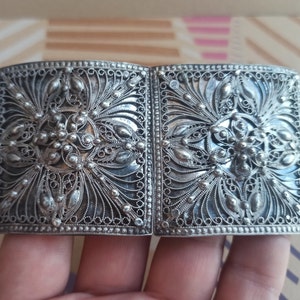 RARE Filigree Handmade Silver Belt Buckle, Antique Silver Belt Buckle, Collectible Belt Buckle, Vintage Silver Belt Buckle