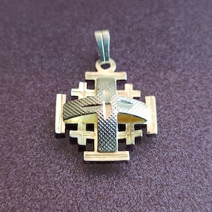 JERUSALEM 925 Silver Cross Pendant, Antique Silver Cross, Religious Cross, Religious Cross Pendant, Vintage Cross Pendant, Cross
